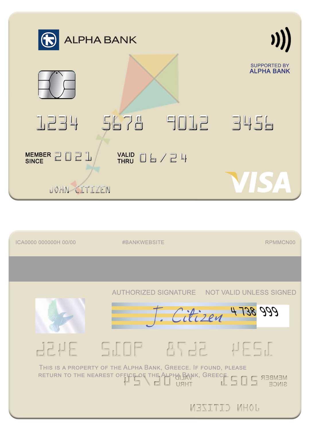 Alpha Bank Greece visa card